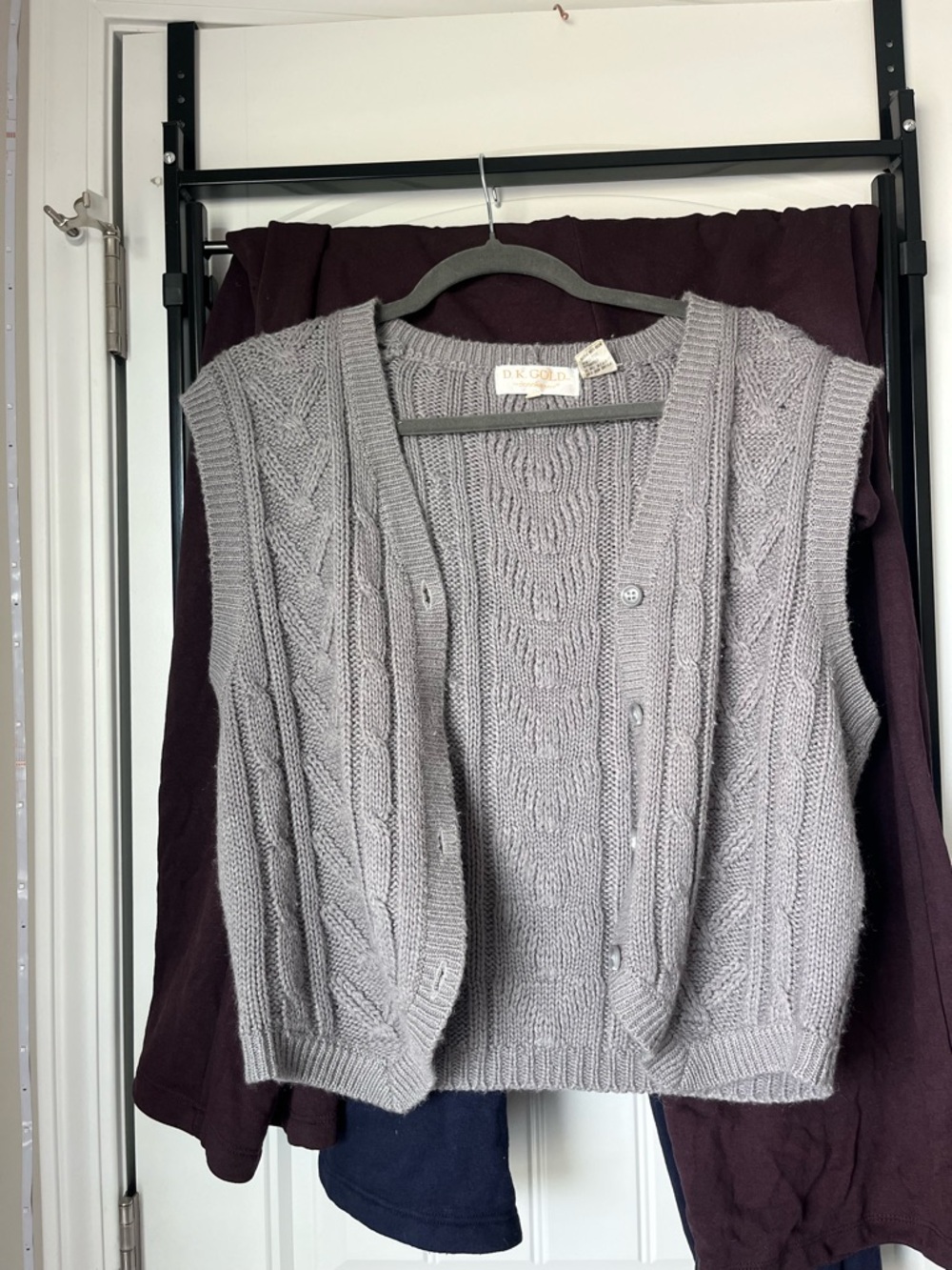 Cable-Knit Gray Women's Sweater Vest